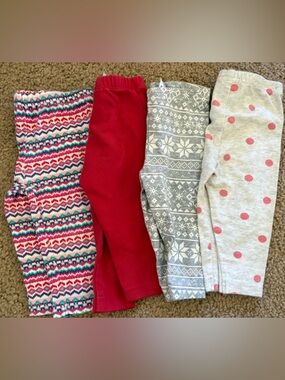 Carter's Girls Leggings Bundle - Red, Gray, Pink, Multicolor
